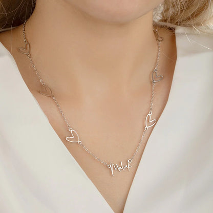 Custom Heart Chain Name Necklace