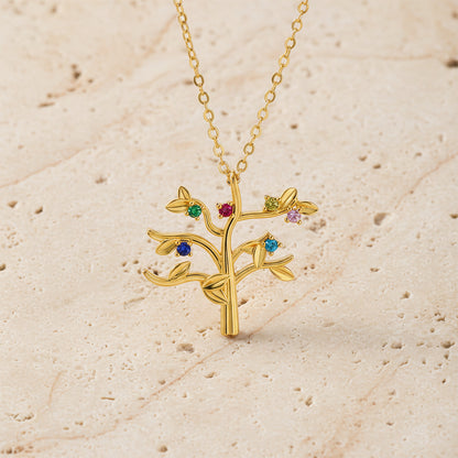 Custom 2-9 Birthstone Tree Necklace