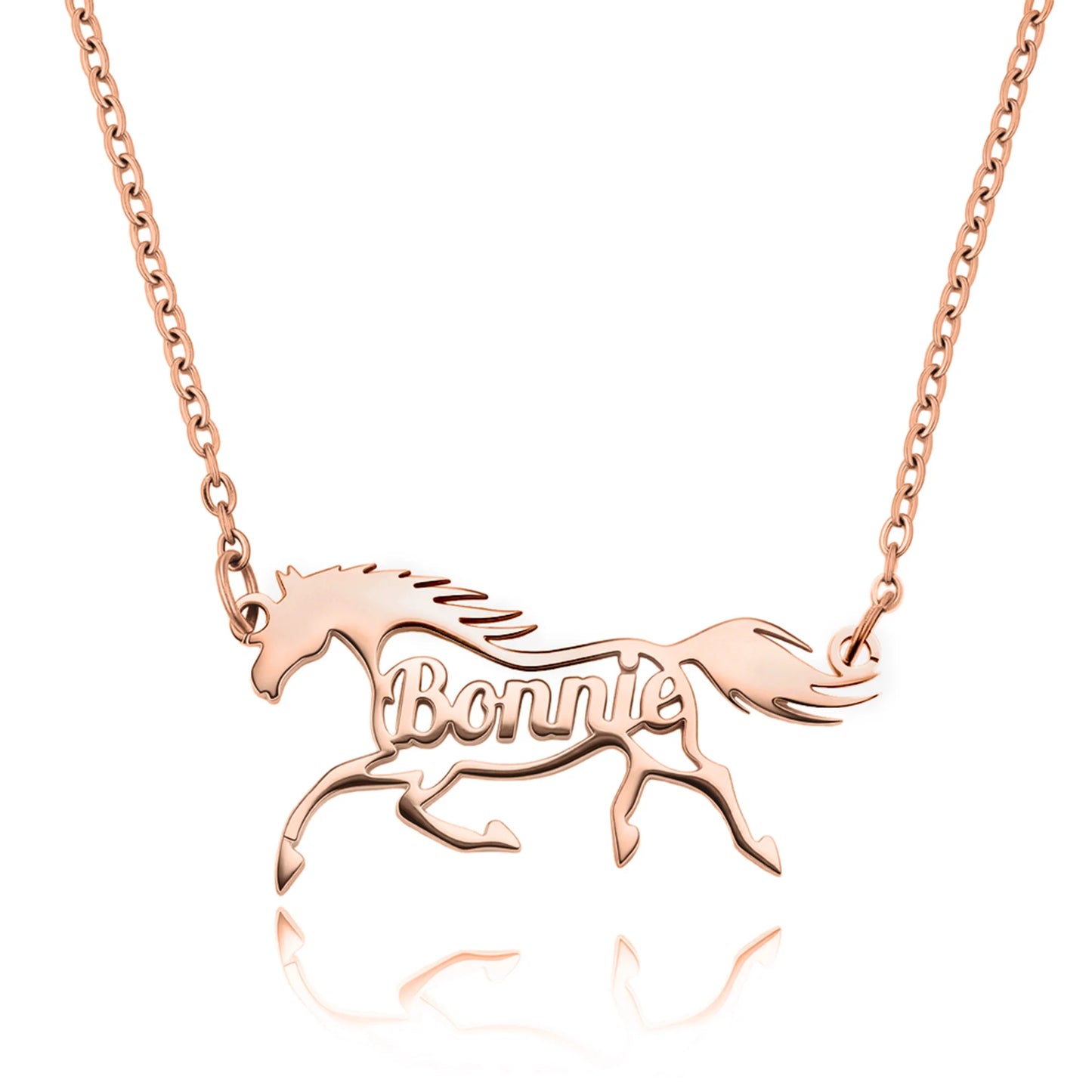 Personalized Name Horse Necklace