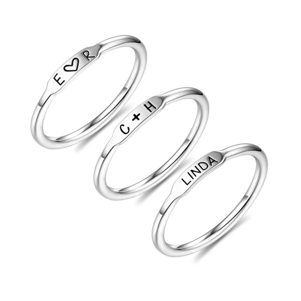 Personalized Dainty Stackable Rings 925 Silver