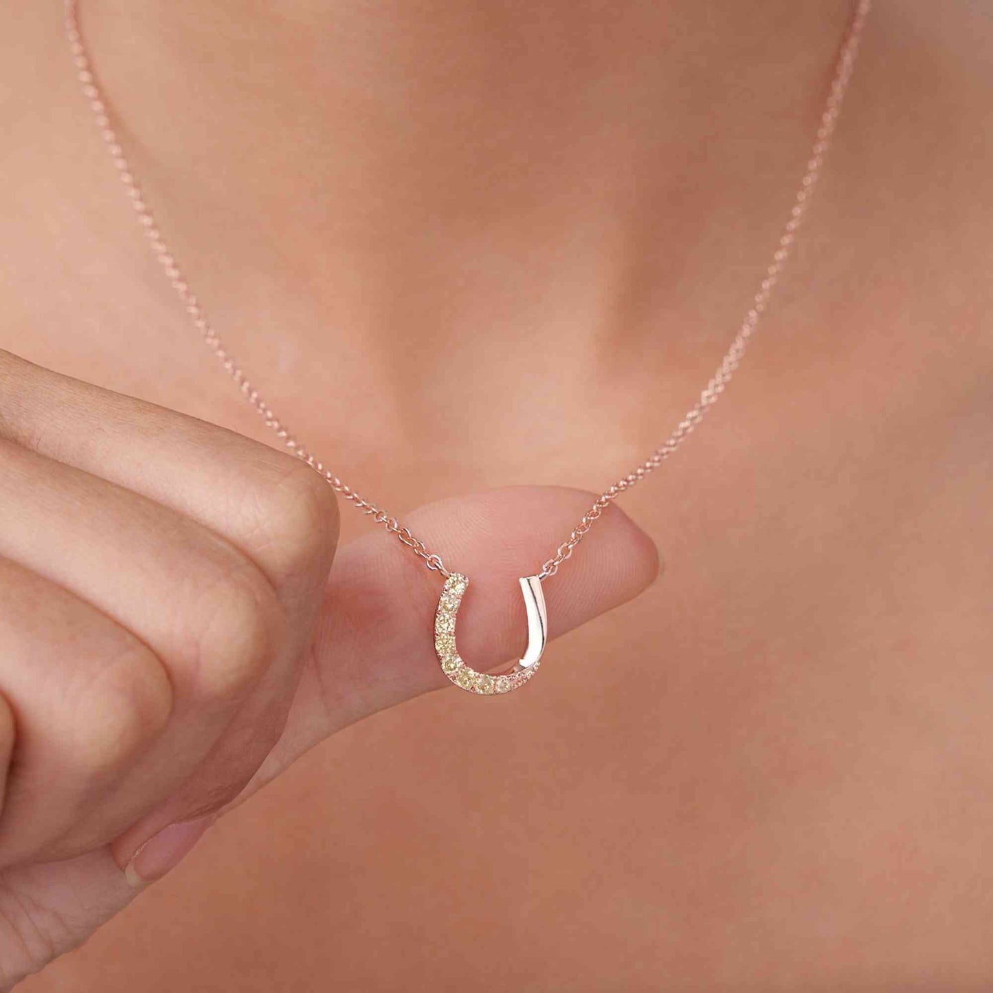 Custom Birthstone Horseshoe Necklace