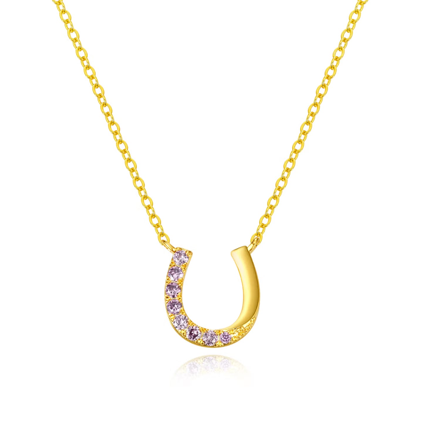 Custom Birthstone Horseshoe Necklace