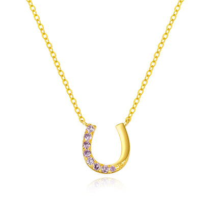 Custom Birthstone Horseshoe Necklace