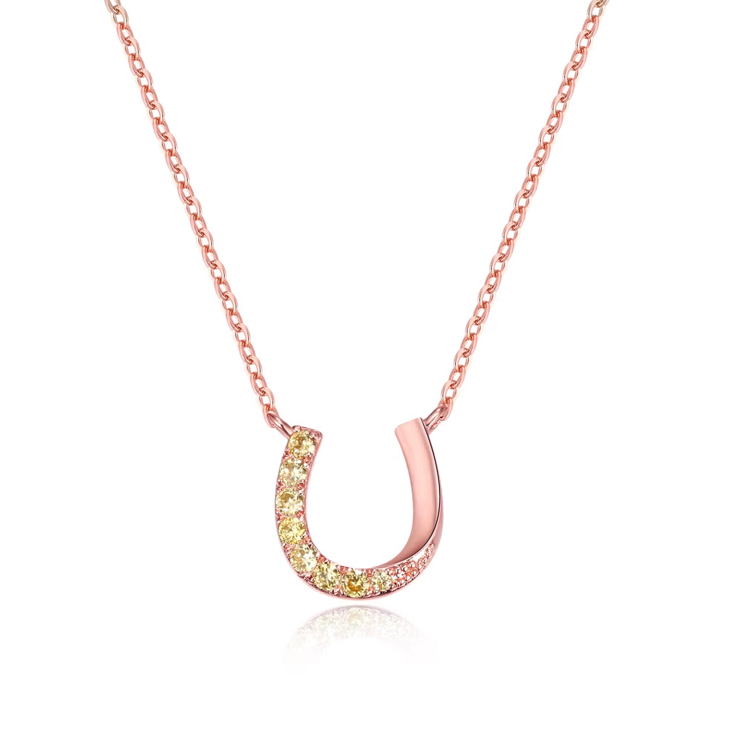 Custom Birthstone Horseshoe Necklace