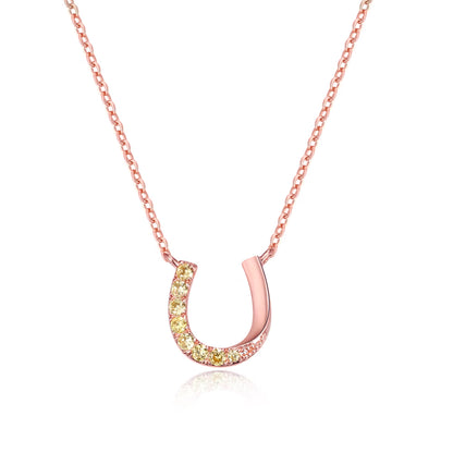 Custom Birthstone Horseshoe Necklace