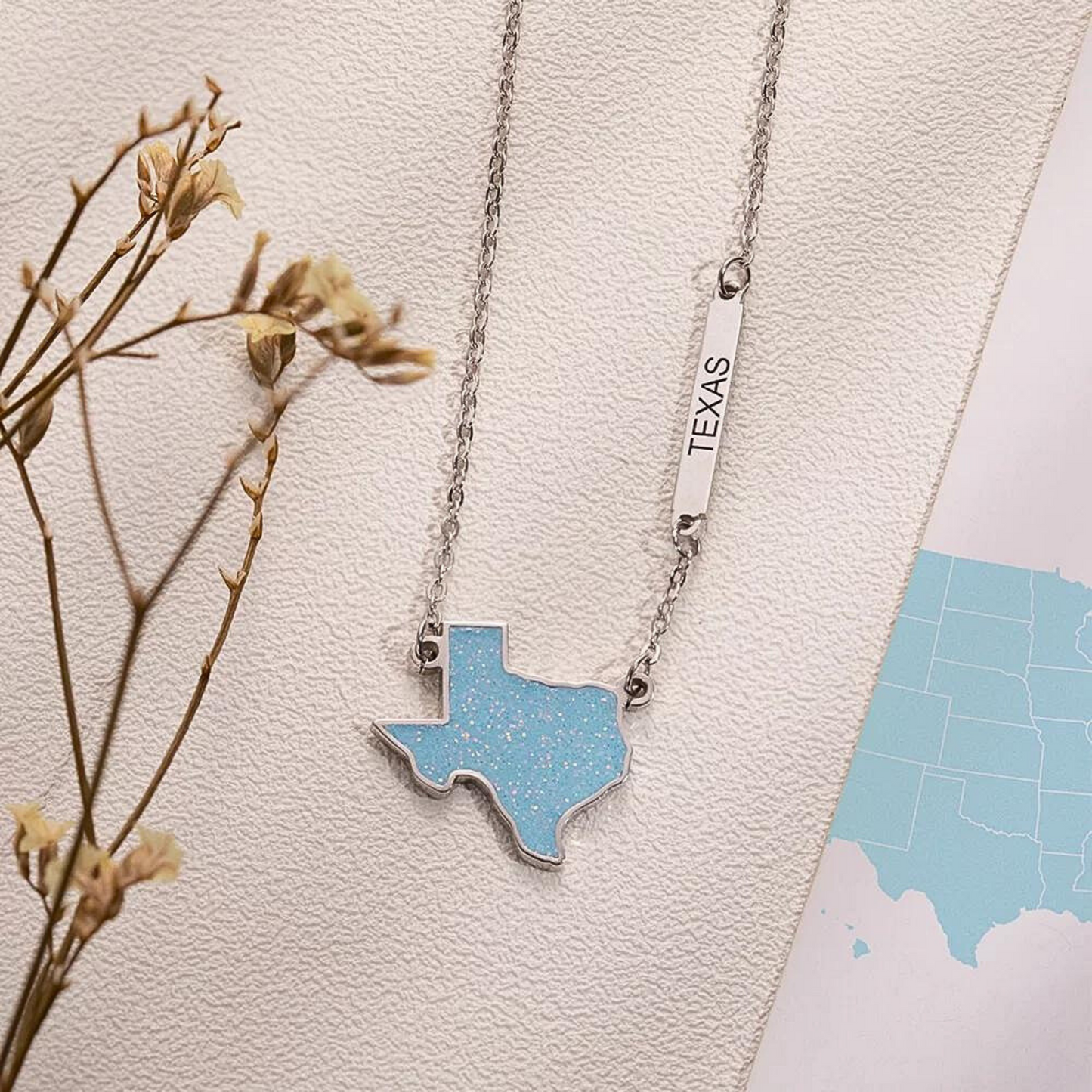 Personalized U.S. State Necklace