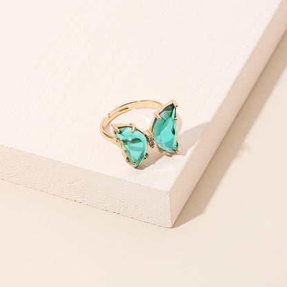 Dainty Crystal Butterfly Rings