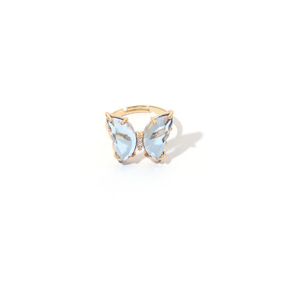 Dainty Crystal Butterfly Rings