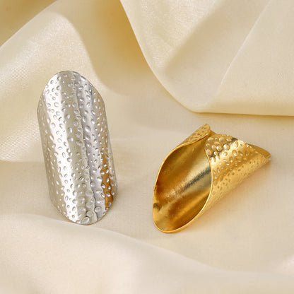 Hammered Statement Open Ring