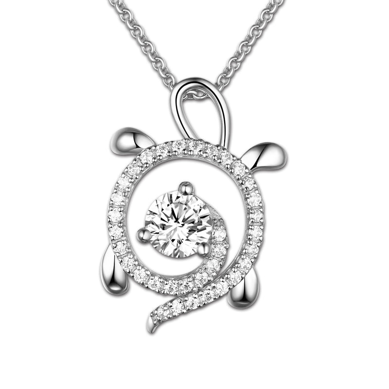 Personalized Turtle Birthstone Necklace