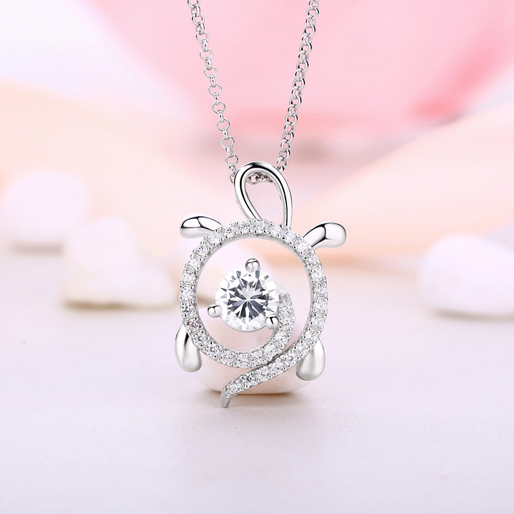 Personalized Turtle Birthstone Necklace