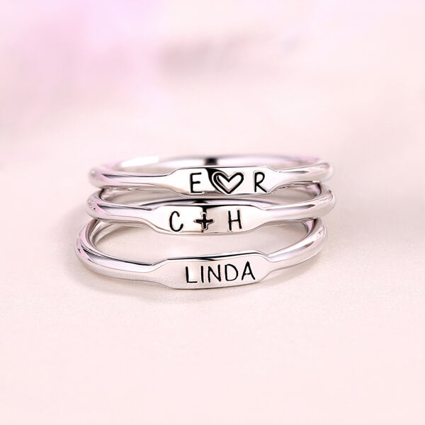 Personalized Dainty Stackable Rings