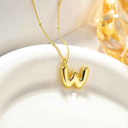 Custom Balloon Initial Pendant Necklace