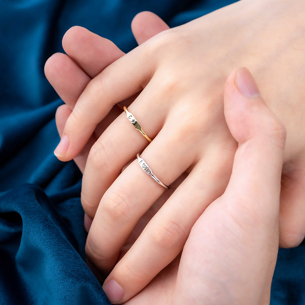 Personalized Dainty Stackable Rings 925 Silver