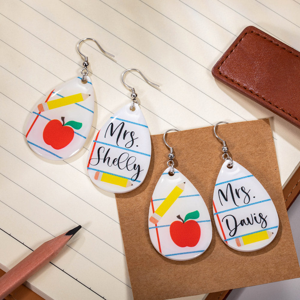 Personalized Teacher Name Earrings