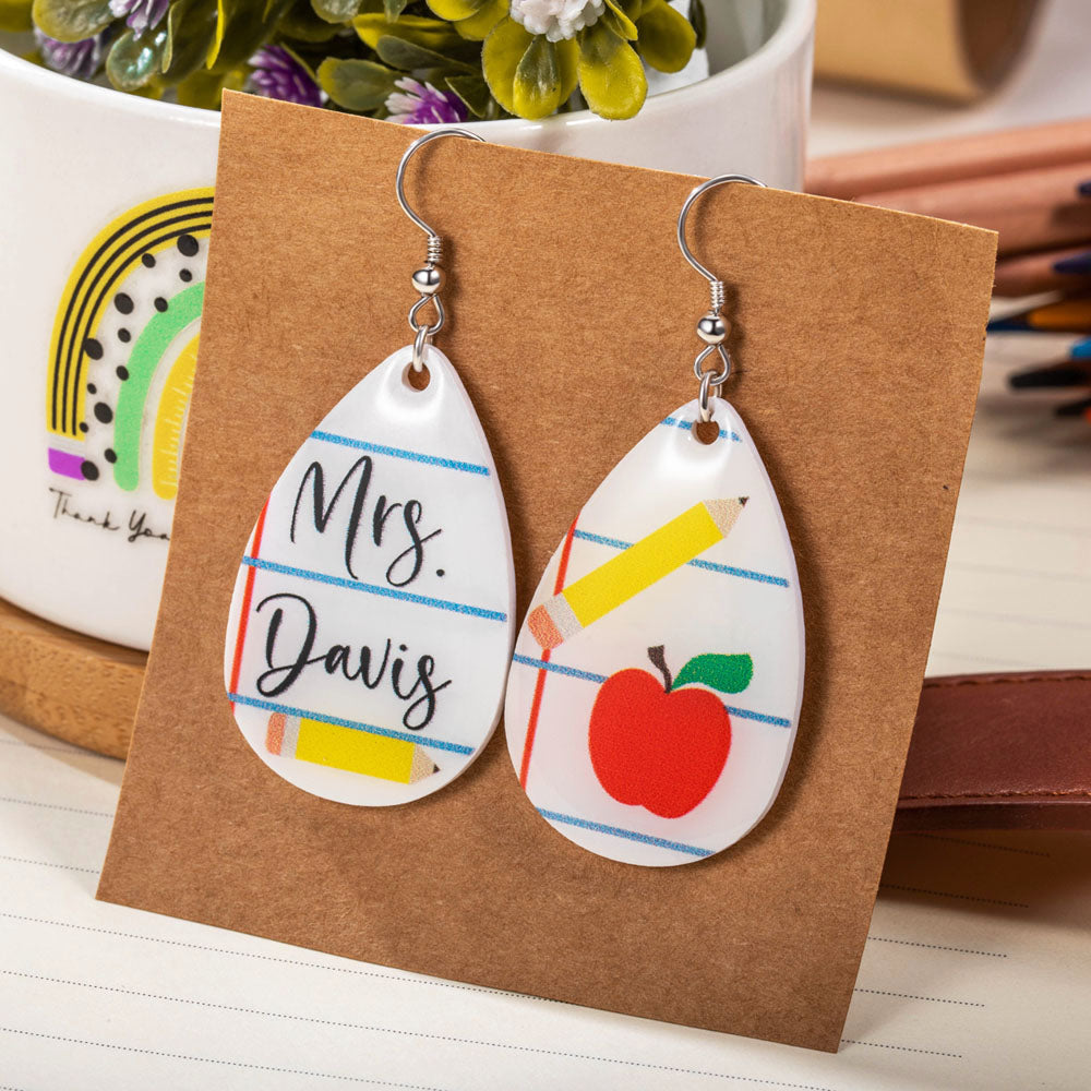 Personalized Teacher Name Earrings