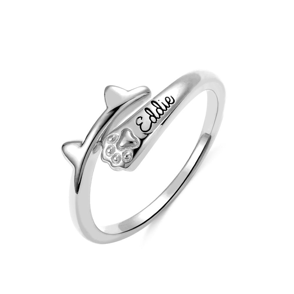 Personalized Name Cat Ring