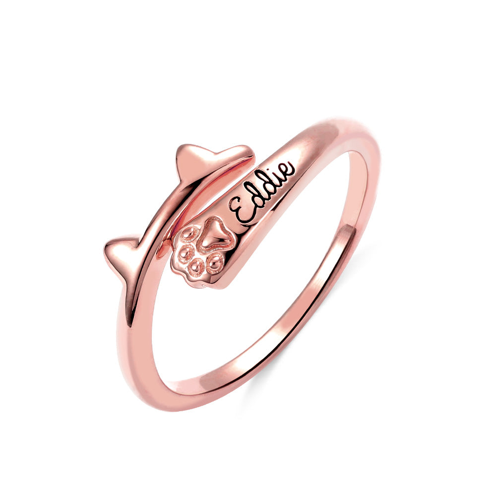 Personalized Name Cat Ring
