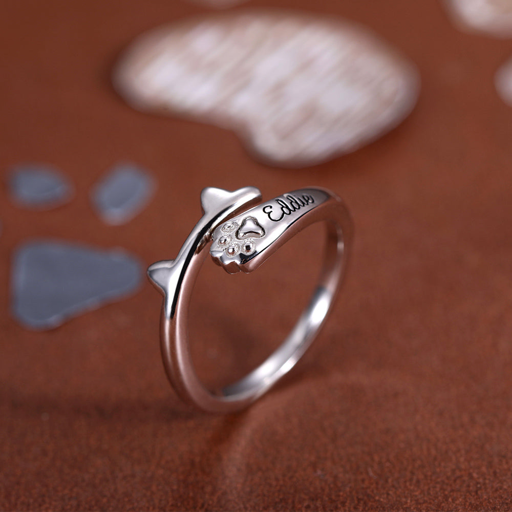 Personalized Name Cat Ring