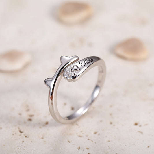 Personalized Name Cat Ring