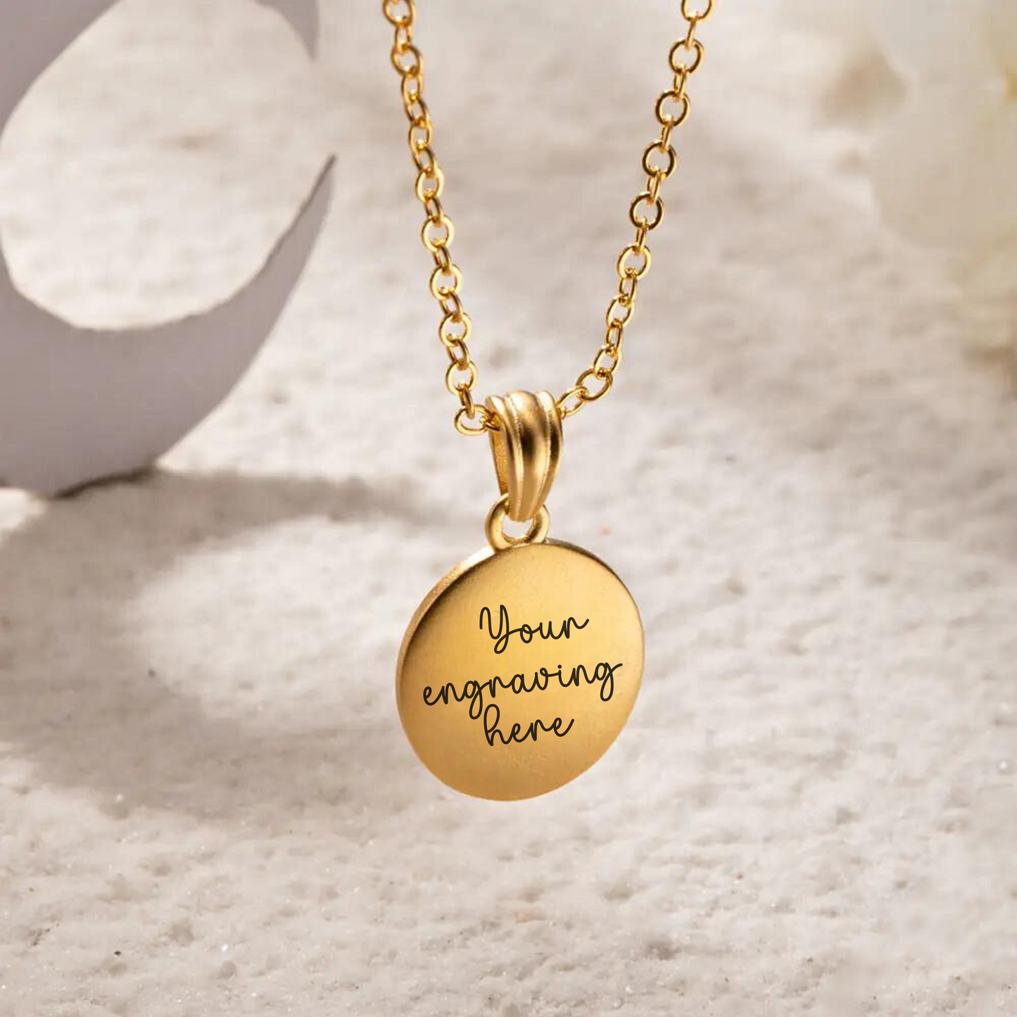 Custom Engraved Moonstone Necklace