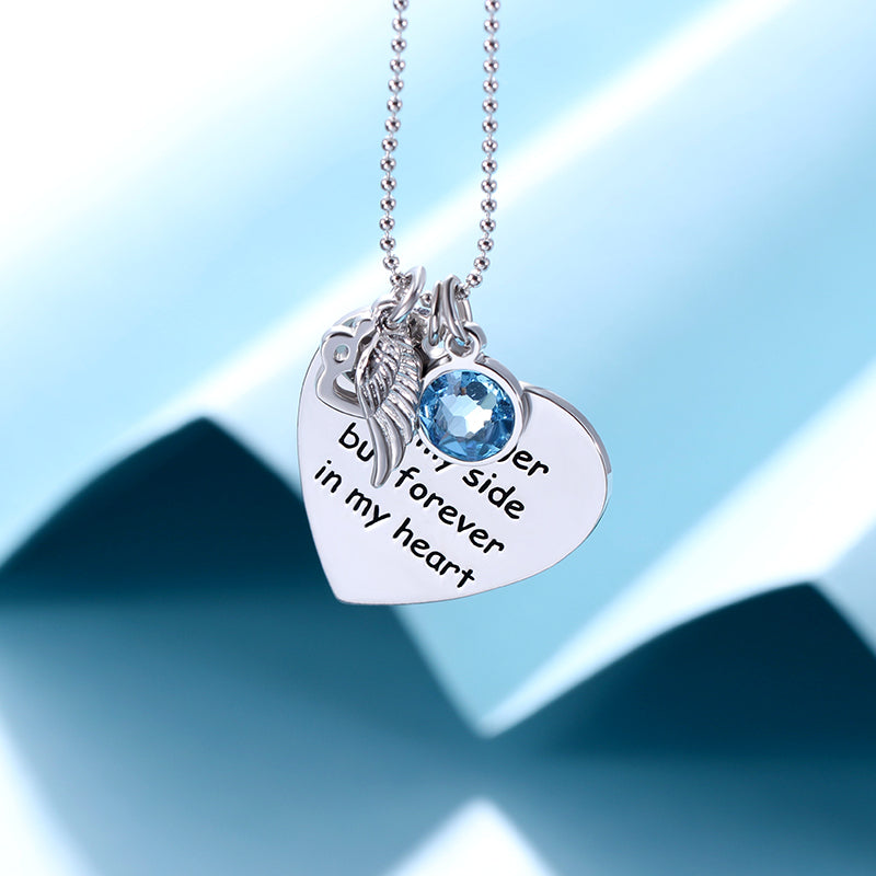 Custom Pet Memorial Heart Birthstone Necklace