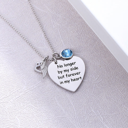 Custom Pet Memorial Heart Birthstone Necklace