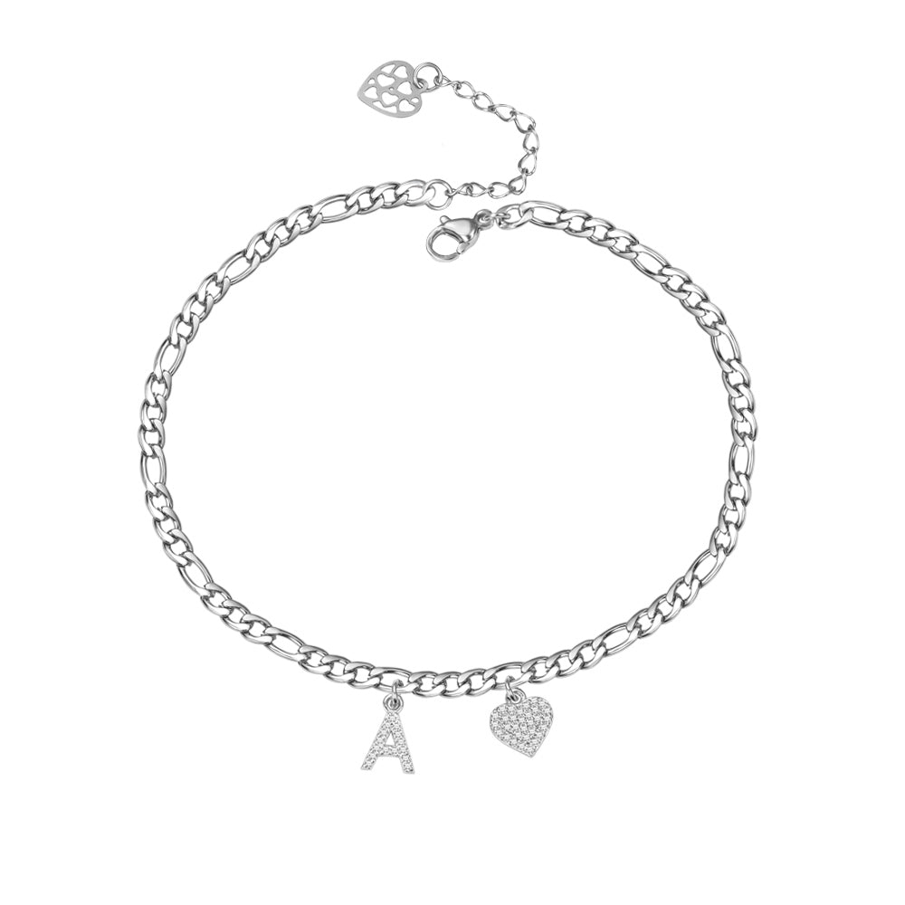 Personalized Sparkle Initial Anklet