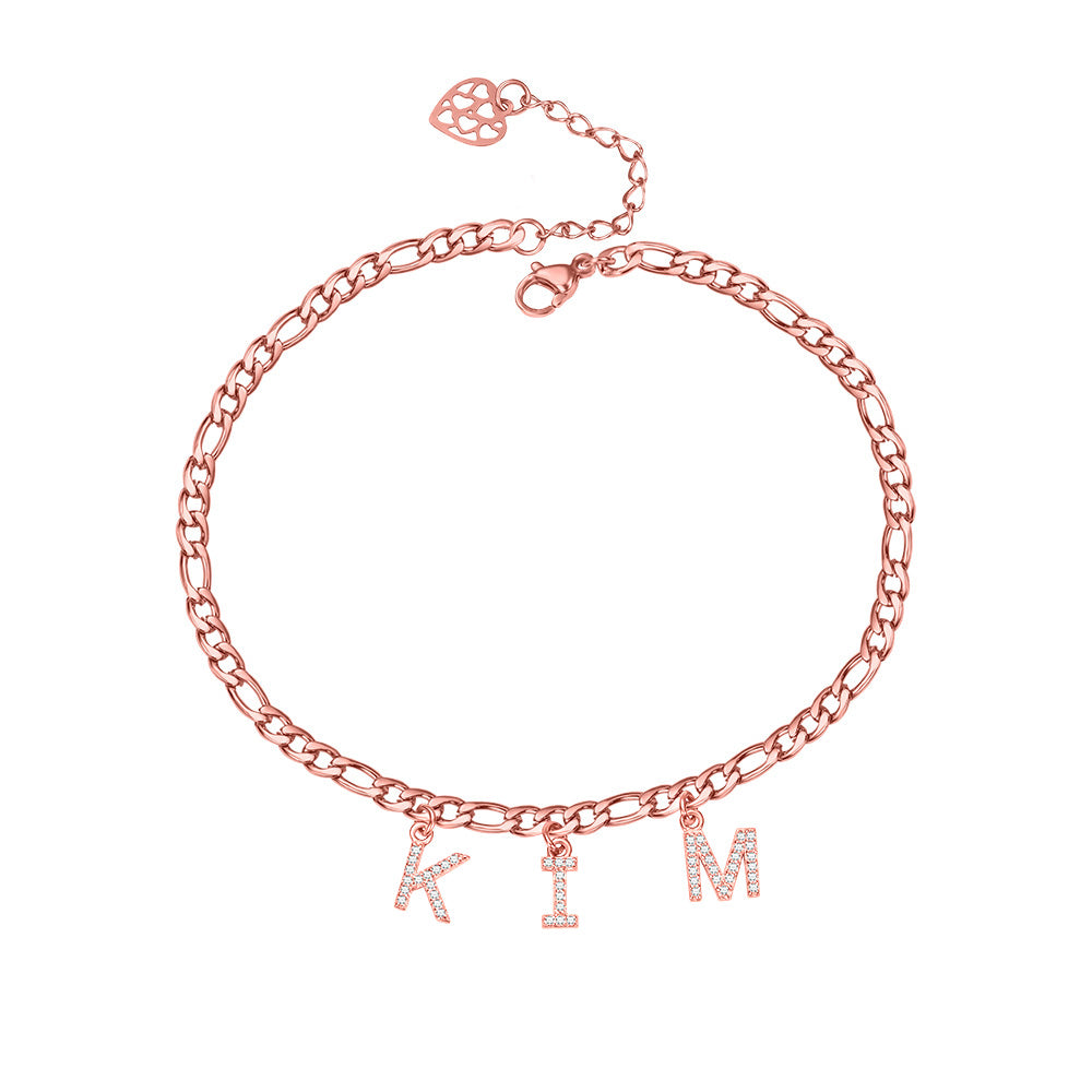 Personalized Sparkle Initial Anklet