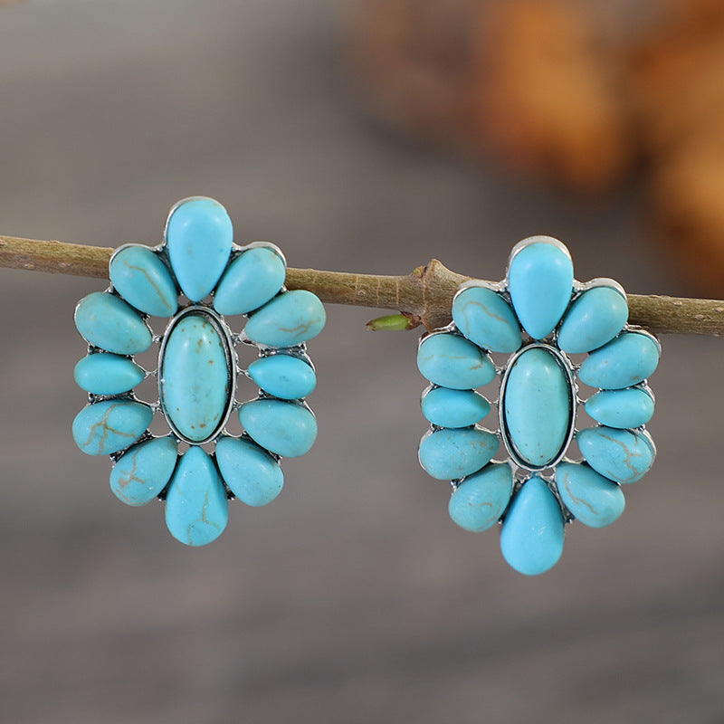 Bohemian Turquoise Ear Studs