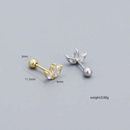 Minimalist 925 Silver Rhinestone Ear Studs