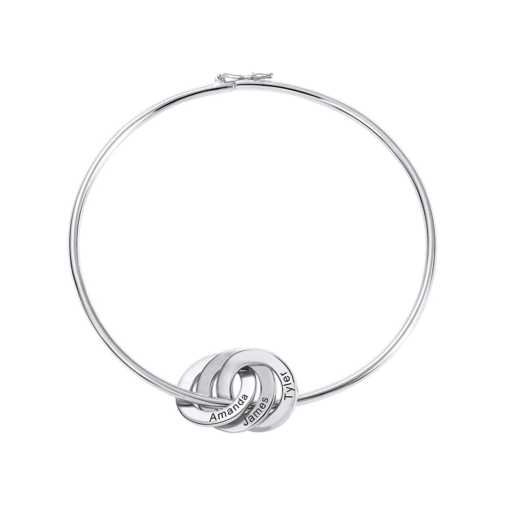 Personalized Engraved Ring Bangle Bracelet