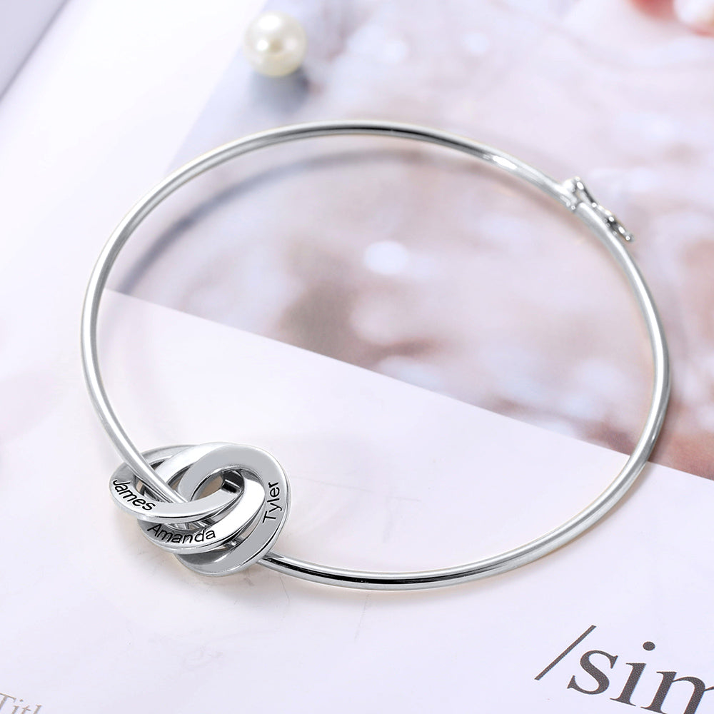 Personalized Engraved Ring Bangle Bracelet