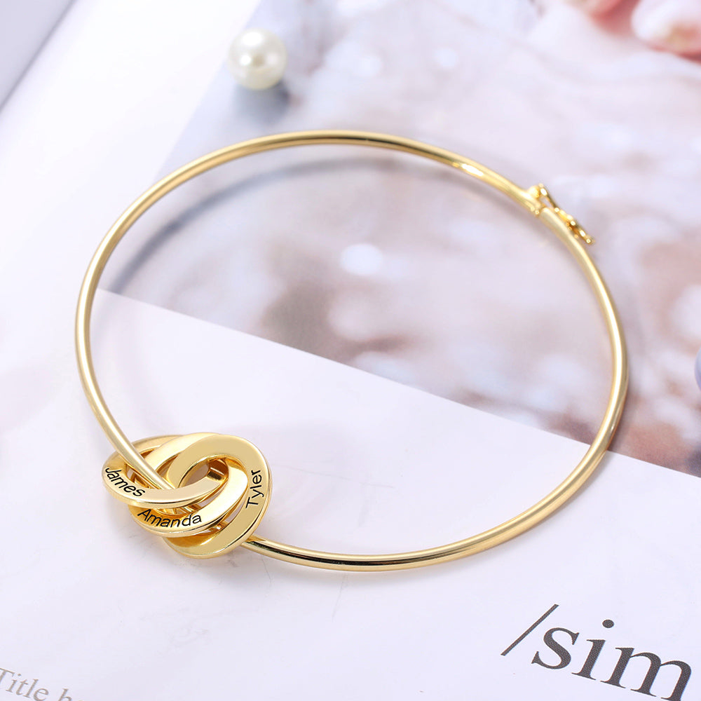 Personalized Engraved Ring Bangle Bracelet