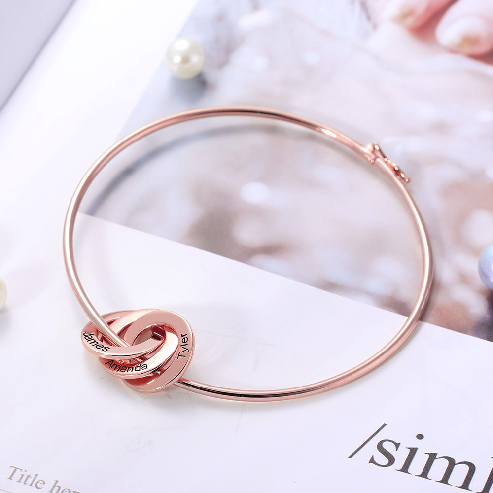 Personalized Engraved Ring Bangle Bracelet