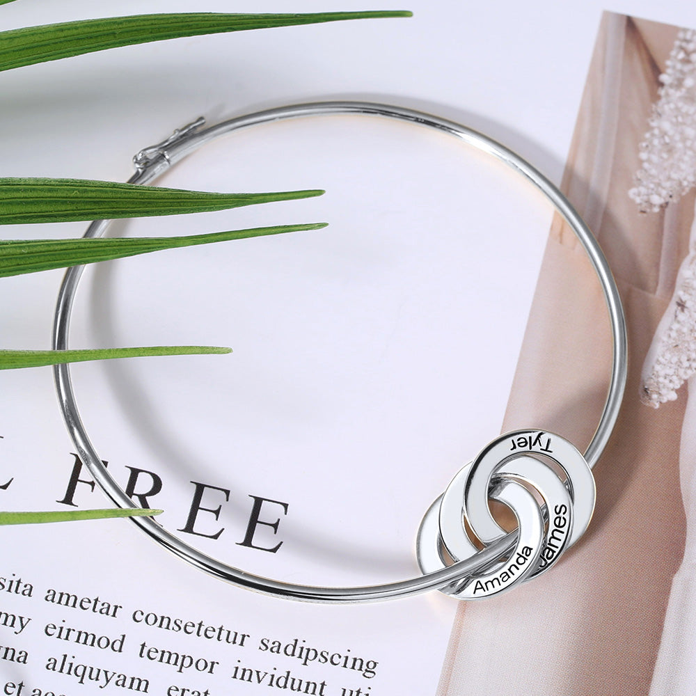 Personalized Engraved Ring Bangle Bracelet