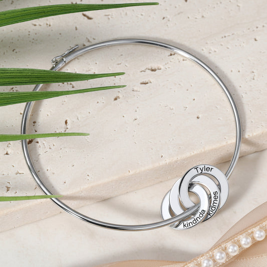 Personalized Engraved Ring Bangle Bracelet