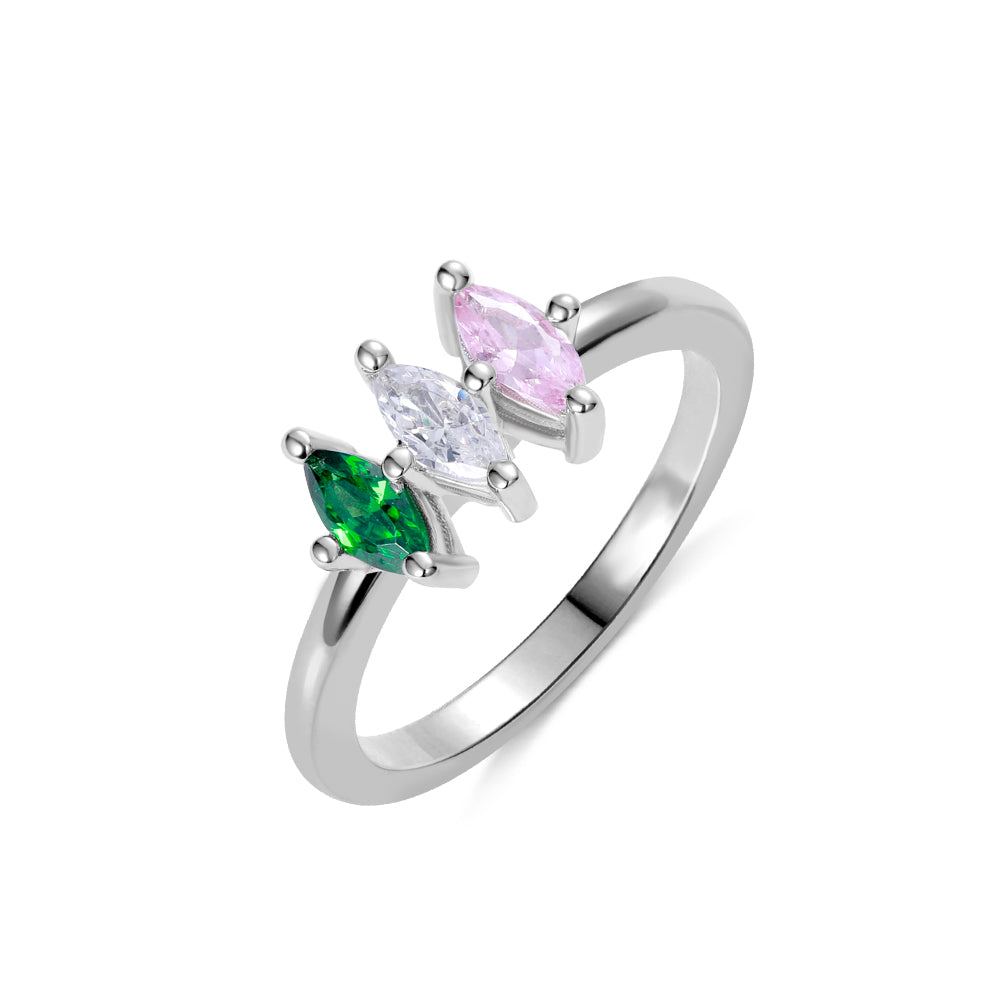 Combined Birthstone Solitaire Ring