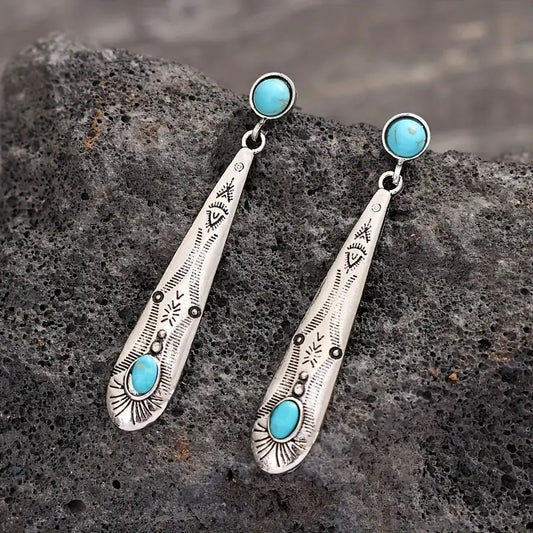 Bohemian Turquoise Drop Earrings