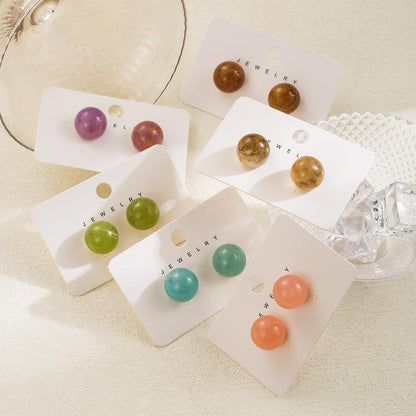 Simple Round Resin Stud Earrings