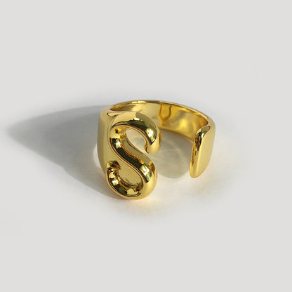 Bold Initial Statement Open Ring