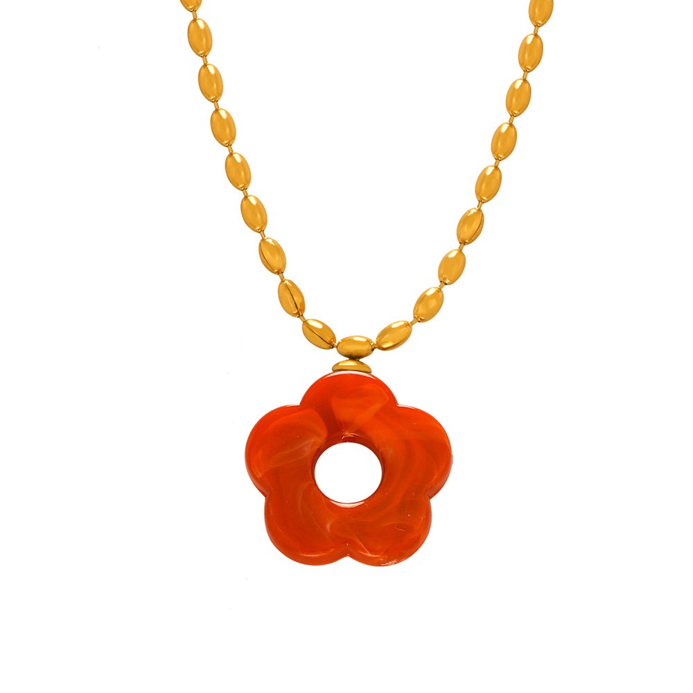 Resin Flower 18K Gold Earrings & Necklaces