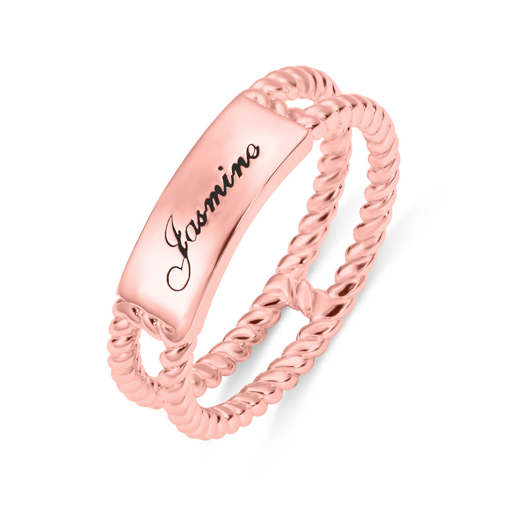 Personalized Rustic Engraved Ring