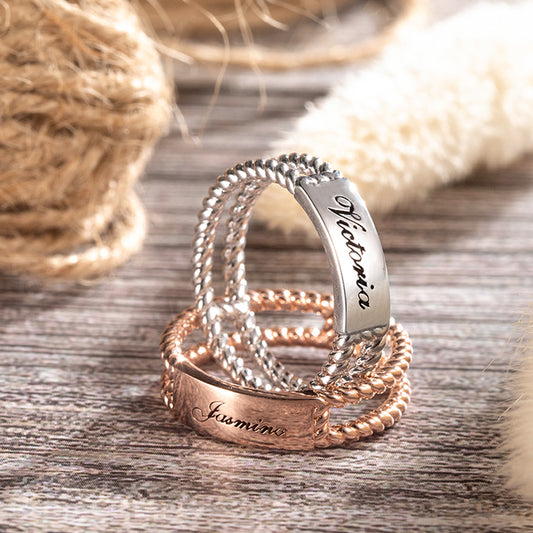 Personalized Rustic Engraved Ring