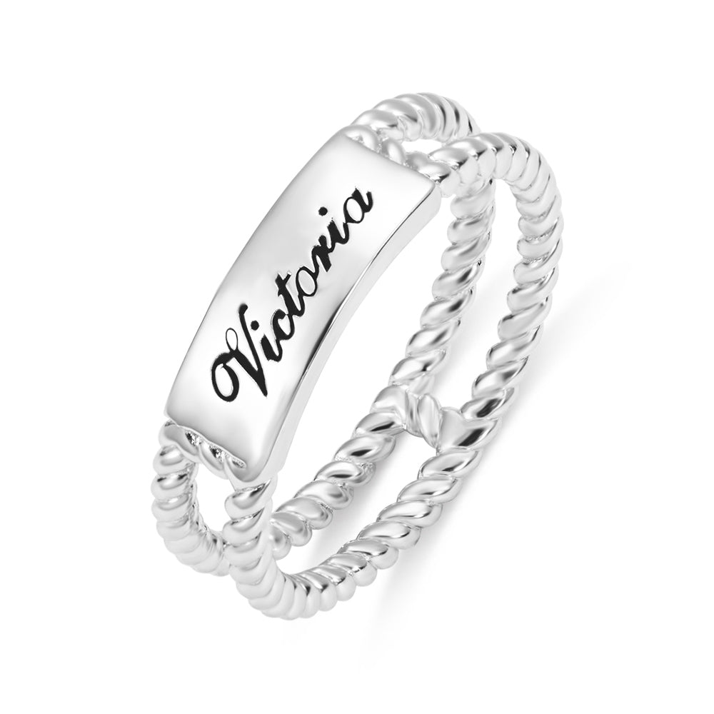 Personalized Rustic Engraved Ring