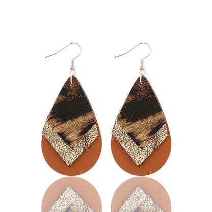 Western Cowhide Leather Dangle Earrings