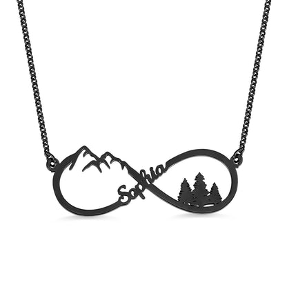 Custom Mountain Infinity Name Necklace