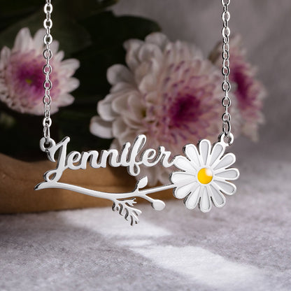 Personalized Daisy Name Necklace