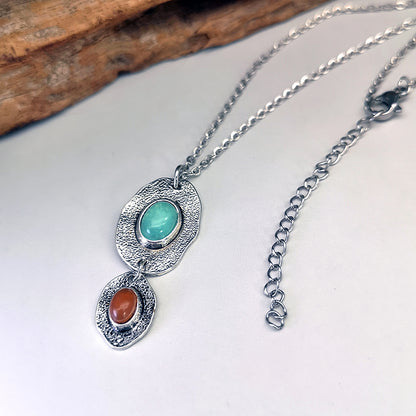 Handmade Boho Gemstone Pendant Necklace