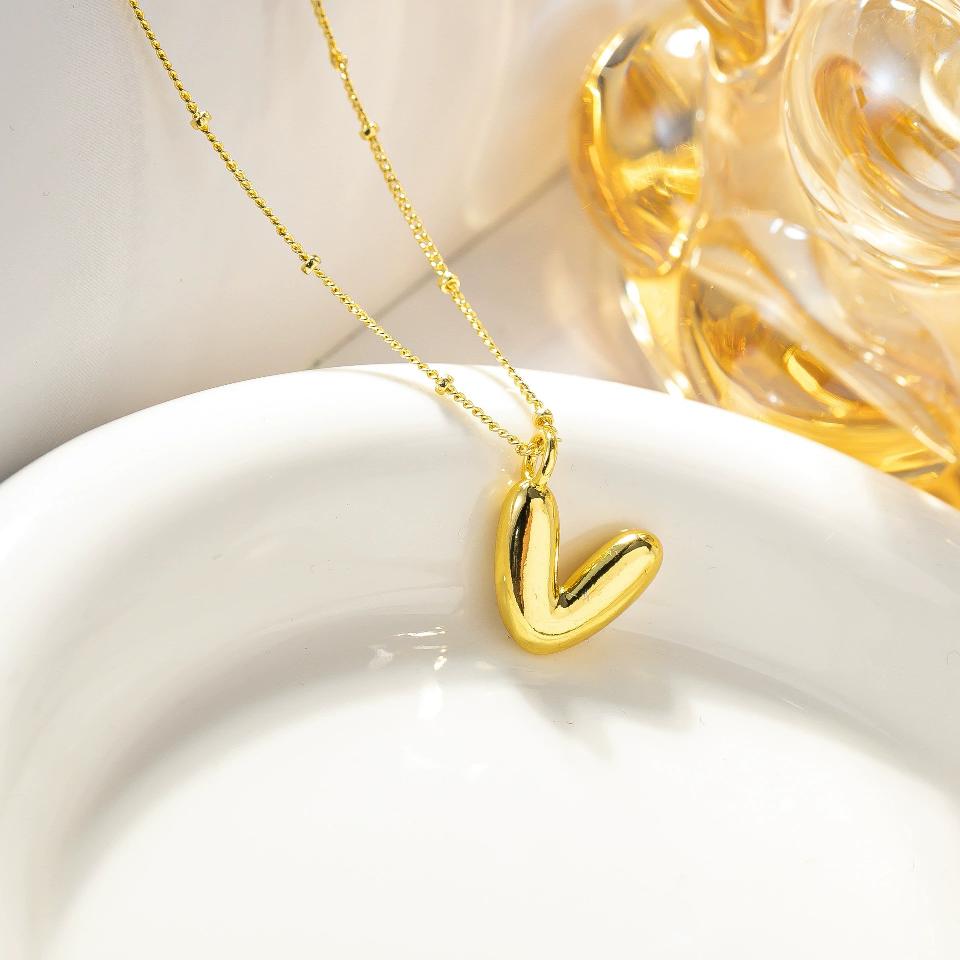 Custom Balloon Initial Pendant Necklace